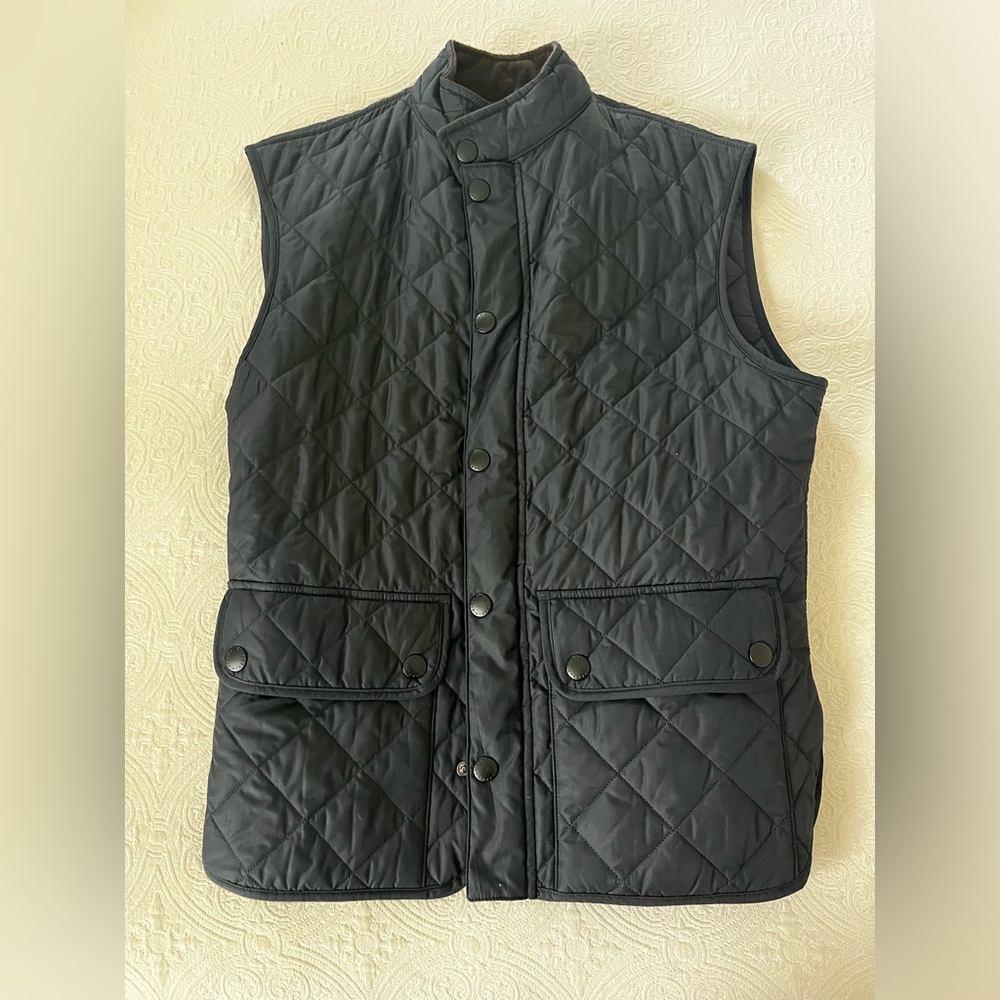Barbour Lowerdale Gilet navy blue quilted zip up vest